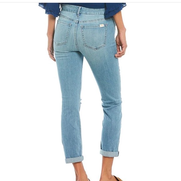 JEN7 by 7 for All Mankind Destruction Detail Roll Up Hem Slim Boyfriend Jeans - Picture 4 of 15